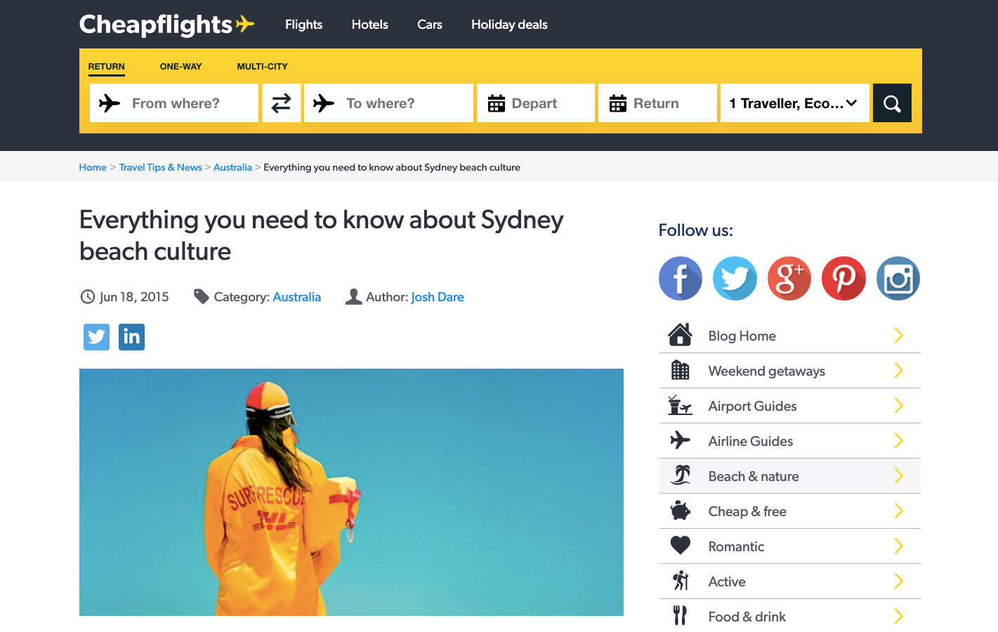cheapflights.com.au: Everything you need to know about Sydney beach culture